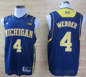 Maillot De Basket NCAA Michigan Wolverines 4 Webber Basketball Authentique Marine